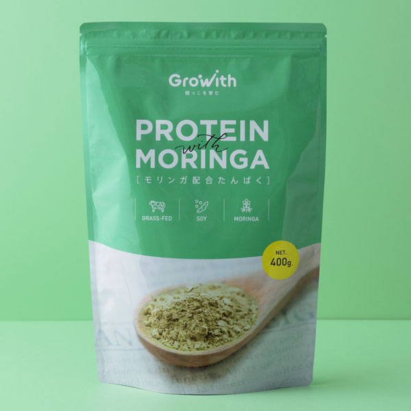 【シェイカープレゼント】Growith琉球モリンガ配合たんぱく400g[医食同源Lab]スーパーフードナチュラルプロテイン人工甘味料不使用グラスフェッドホエイソイ高機能栄養補助食品抹茶黒糖医食同源ラボ