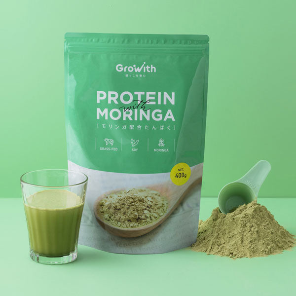 【シェイカープレゼント】Growith琉球モリンガ配合たんぱく400g[医食同源Lab]スーパーフードナチュラルプロテイン人工甘味料不使用グラスフェッドホエイソイ高機能栄養補助食品抹茶黒糖医食同源ラボ