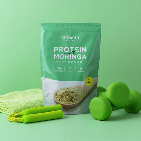 【シェイカープレゼント】Growith琉球モリンガ配合たんぱく400g[医食同源Lab]スーパーフードナチュラルプロテイン人工甘味料不使用グラスフェッドホエイソイ高機能栄養補助食品抹茶黒糖医食同源ラボ