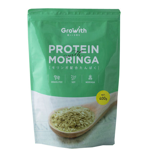 【シェイカープレゼント】Growith琉球モリンガ配合たんぱく400g[医食同源Lab]スーパーフードナチュラルプロテイン人工甘味料不使用グラスフェッドホエイソイ高機能栄養補助食品抹茶黒糖医食同源ラボ