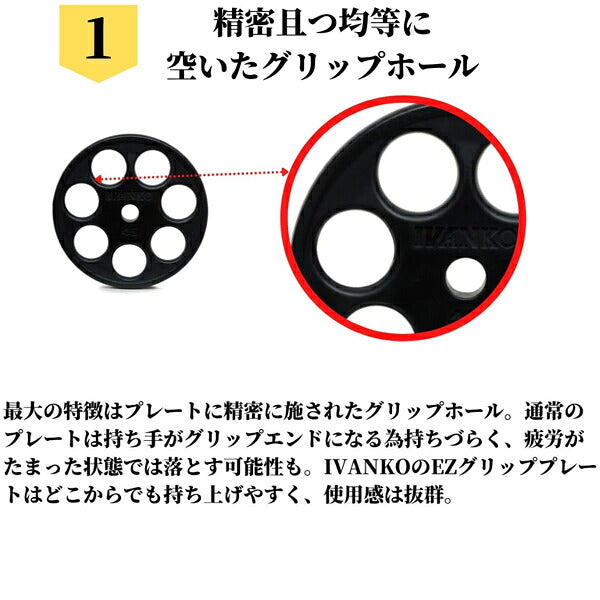 IVANKO] オリンピックラバー EZプレート（20kg /2枚組み）【メーカー